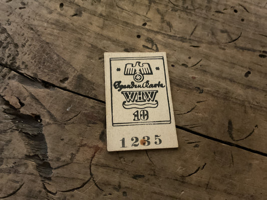 Original WWII German WHW Donation Booklet Card-Gaukarte No. 10-Numbered 1235