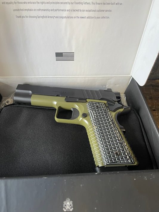 Springfield Armory Emissary Commander 1911 .45 ACP – Bazooka Green w/ Box