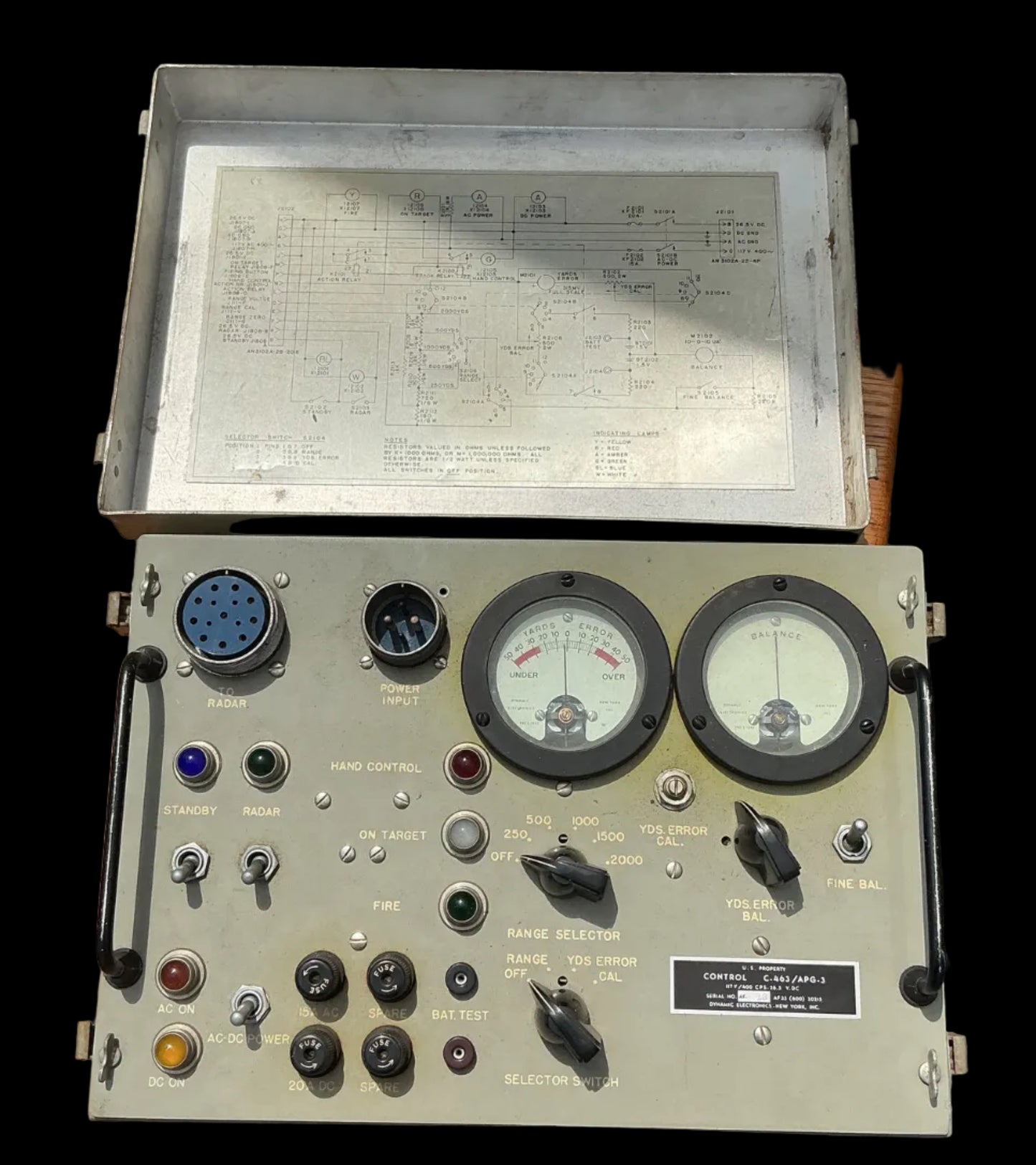 U.S. Military Radar Control Unit C-463/APG-3 – WWII Era Aircraft Radar Equipment