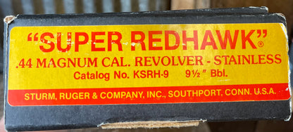 Ruger Super Redhawk Stainless Revolver – .44 Magnum – 9½” Barrel – Burris Safari 4x Scope – Boxed