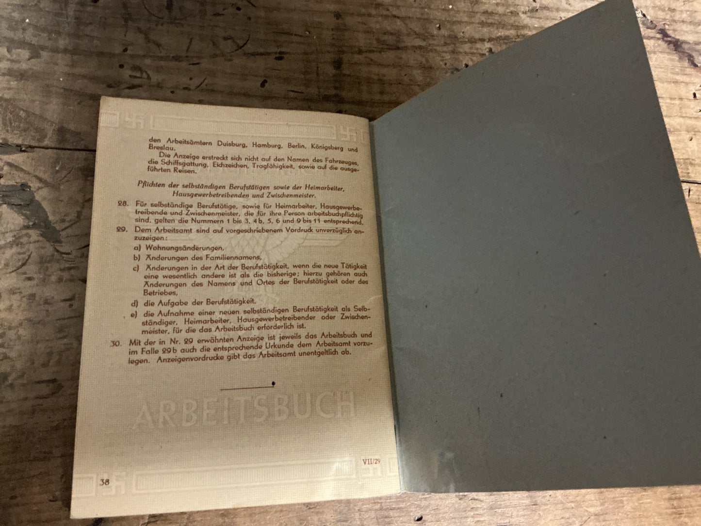 Original WWII German Third Reich Arbeitsbuch & Portrait Photo-Named Deutsche Reichsbahn Worker, Gerhard Becker-1944 Issue