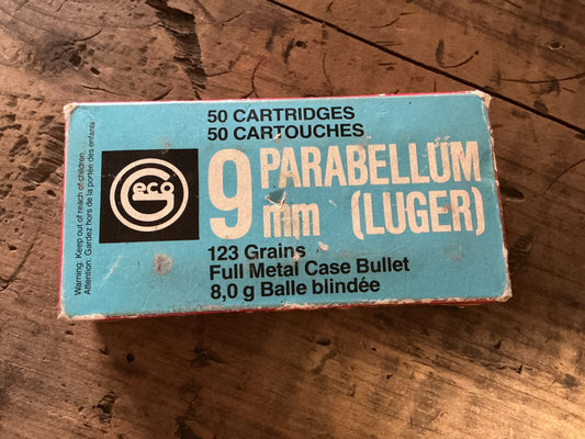 Vintage 9mm Luger Ammo-123 Grain