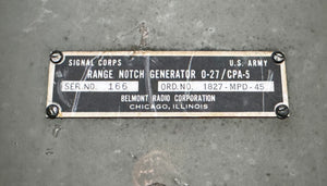 WWII U.S. Army Signal Corps Range Notch Generator O-27/CPA-5
