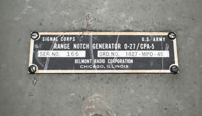 WWII U.S. Army Signal Corps Range Notch Generator O-27/CPA-5