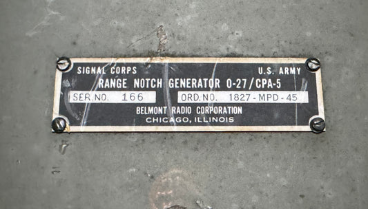 WWII U.S. Army Signal Corps Range Notch Generator O-27/CPA-5