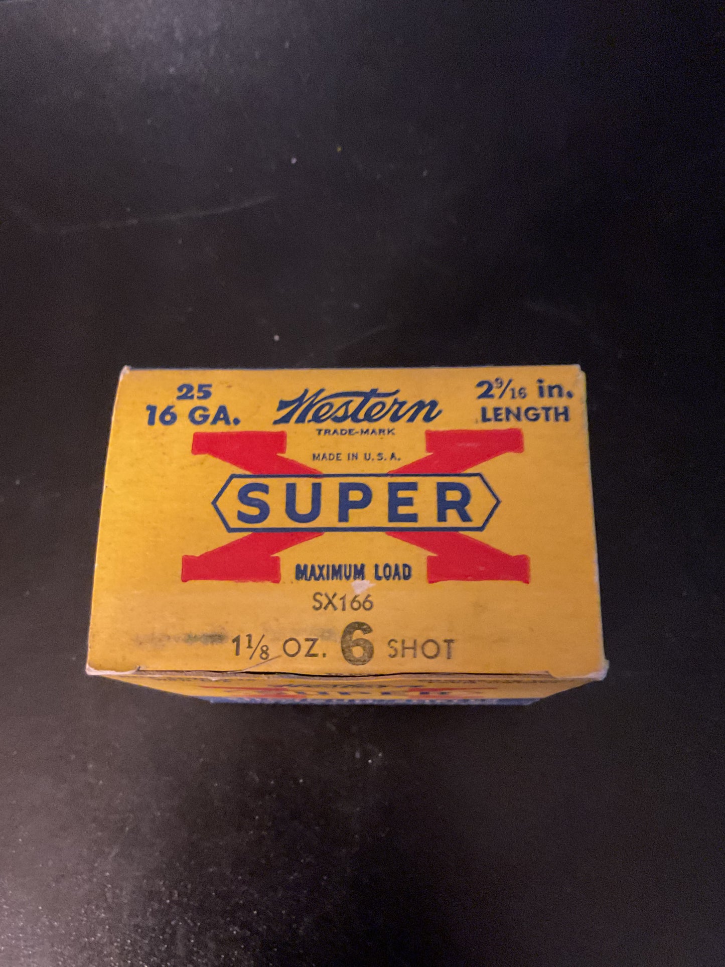 Vintage Western Super-X 16 Gauge Shotgun Shells — Full Box of 25