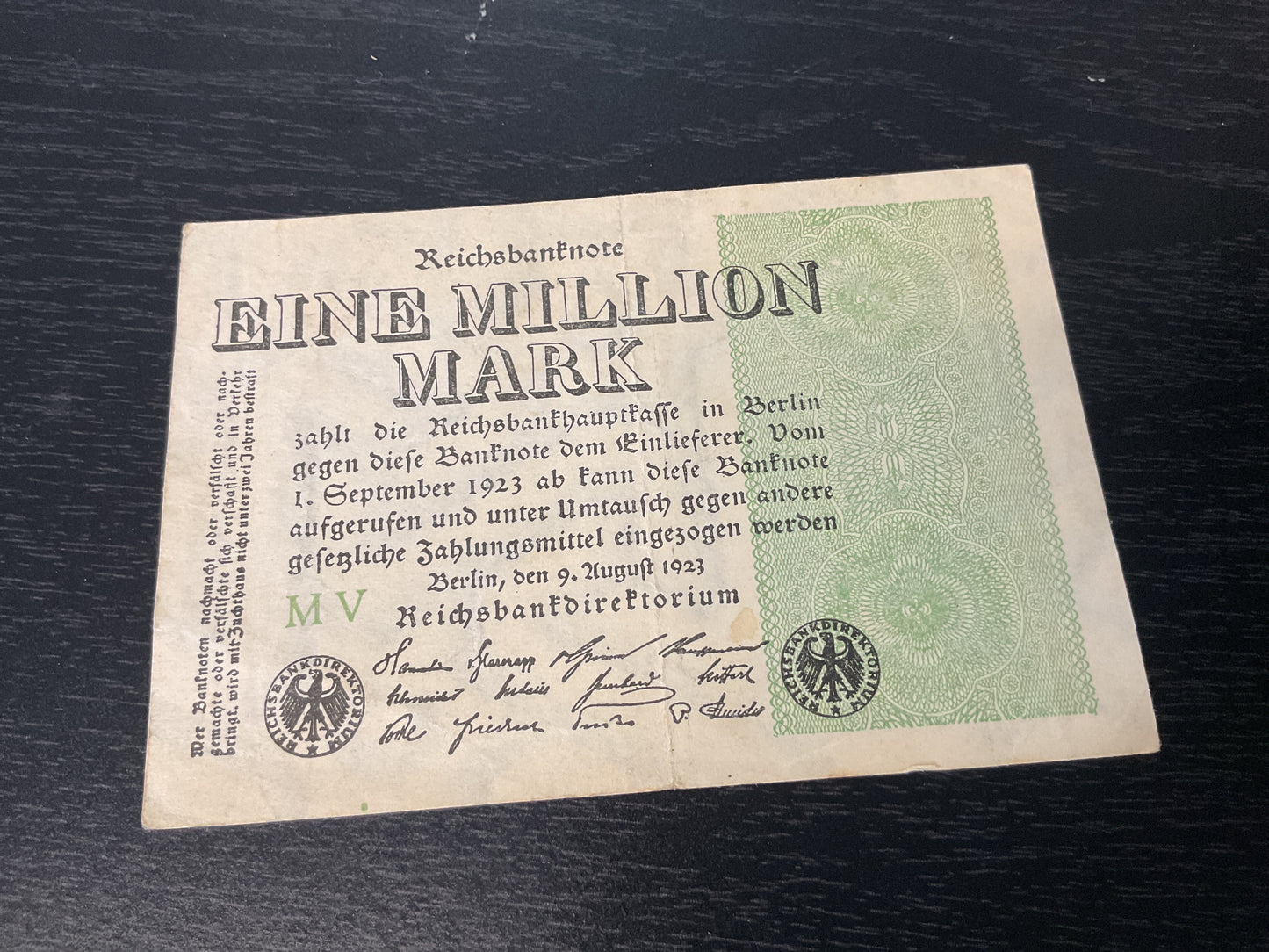 German 1 Million Mark Banknote 1923