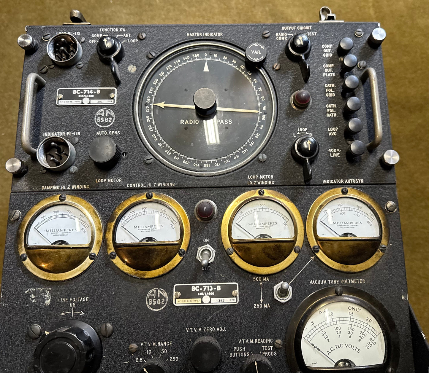 WWII U.S. Army Air Forces BC-713-B / BC-714-B Radio Compass Test Set