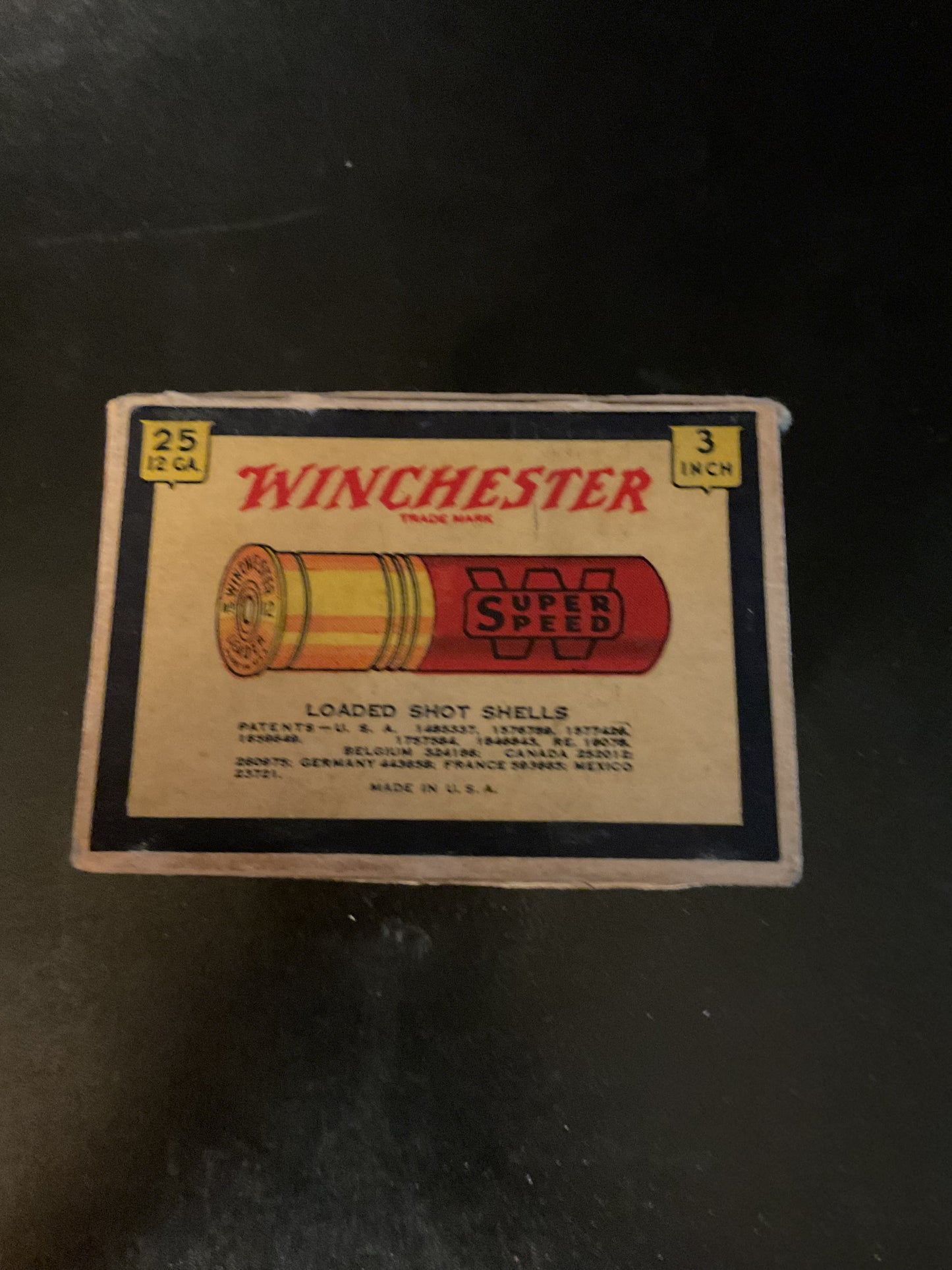Vintage Winchester Leader Super Speed 12 Gauge 3” Magnum Shot Shells — Full Box of 25
