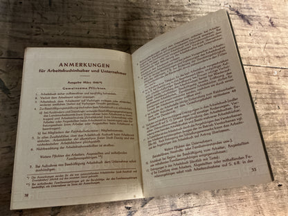 Original WWII German Third Reich Arbeitsbuch & Portrait Photo-Named Deutsche Reichsbahn Worker, Gerhard Becker-1944 Issue