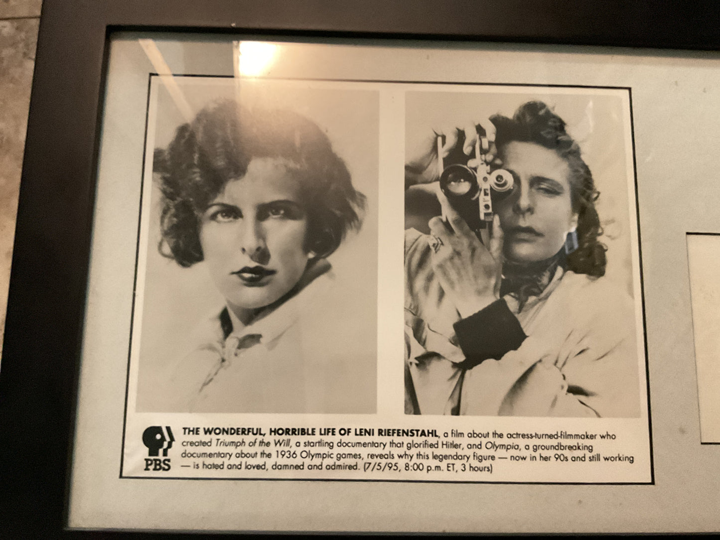 Leni Riefenstahl Signed Display w/ 1972 Receipt- WWII German Filmmaker/Olympia Director