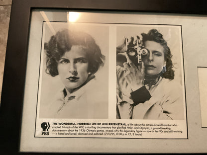 Leni Riefenstahl Signed Display w/ 1972 Receipt- WWII German Filmmaker/Olympia Director