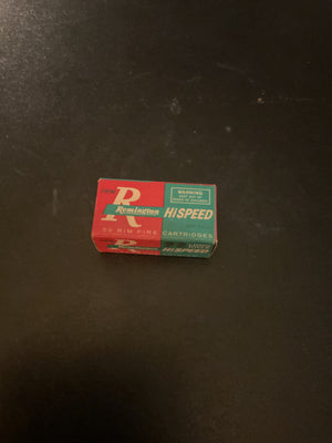 Vintage Remington Hi-Speed .22 Long Rifle Rimfire Cartridges — Full Box of 50