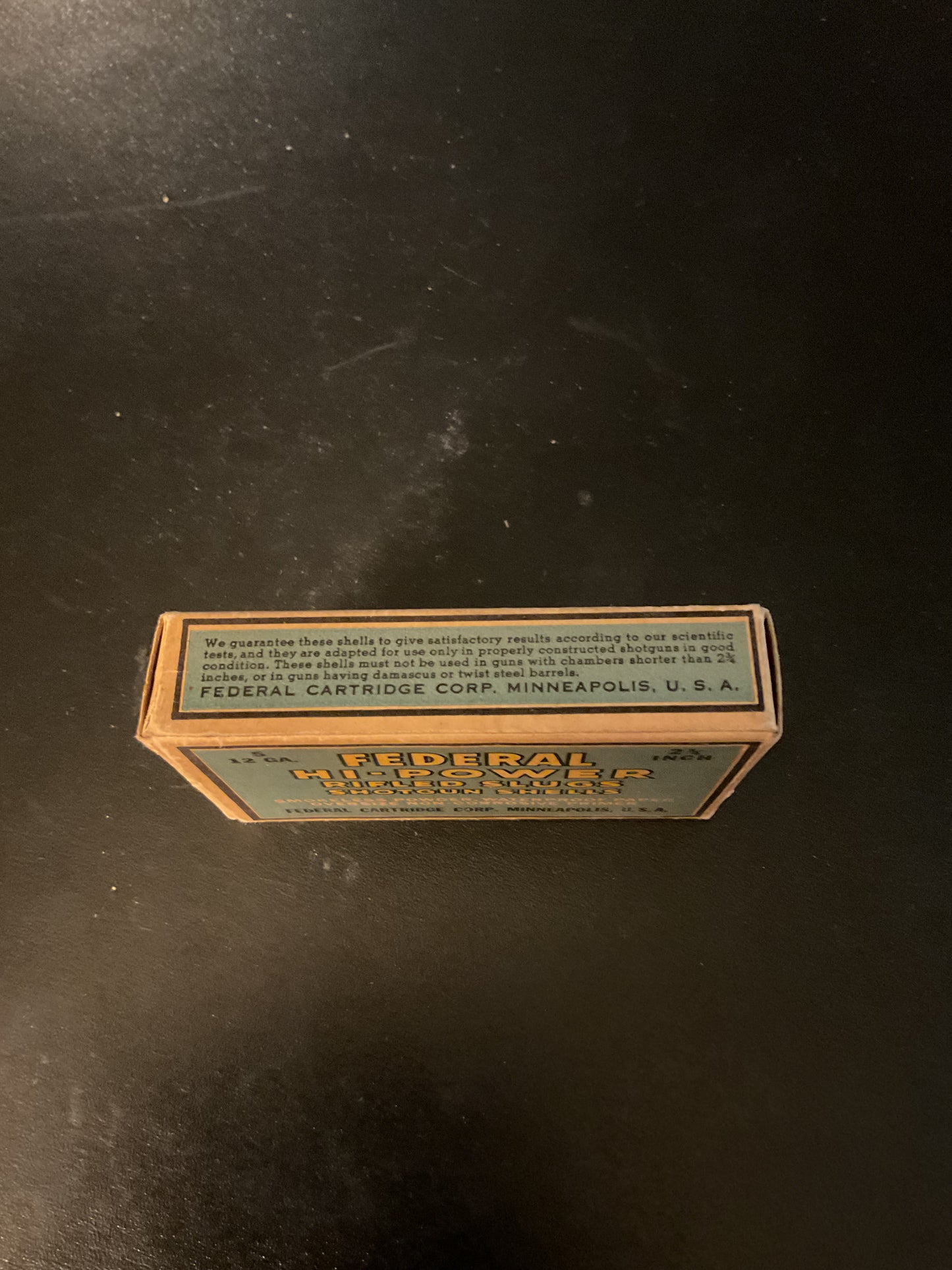 Vintage Federal Hi-Power 12 Gauge Rifled Slugs — Full Box of 5
