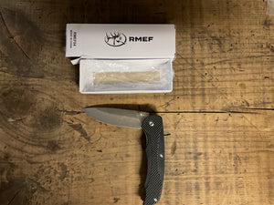 REMF Pocket Knife New in Box Black Handle Lockback w/Box