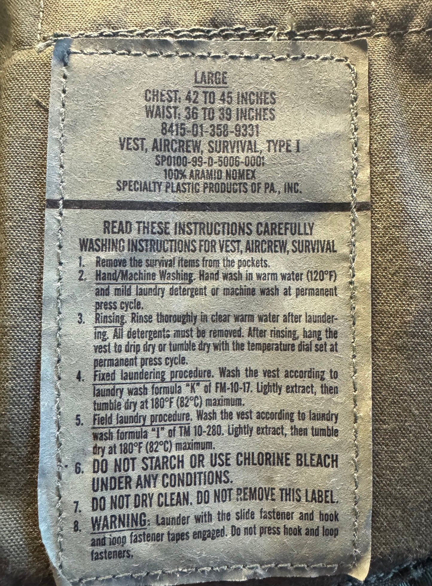 U.S. Aircrew Survival Vest – Type I

Vietnam War Era (c. 1960s–1970s)