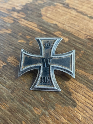 Original WWI Imperial German 1914 Iron Cross 1st Class – 800 Silver Screwback – Three-Piece Construction