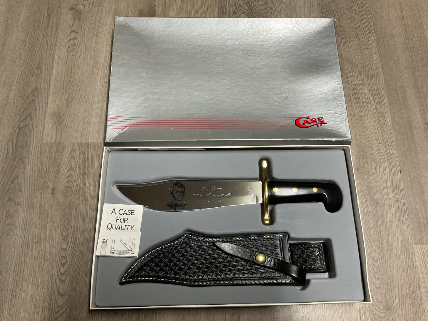 Case XX Jim Bowie 200th Anniversary 1790-1990 Bowie Knife-Box, Sheath, & Papers