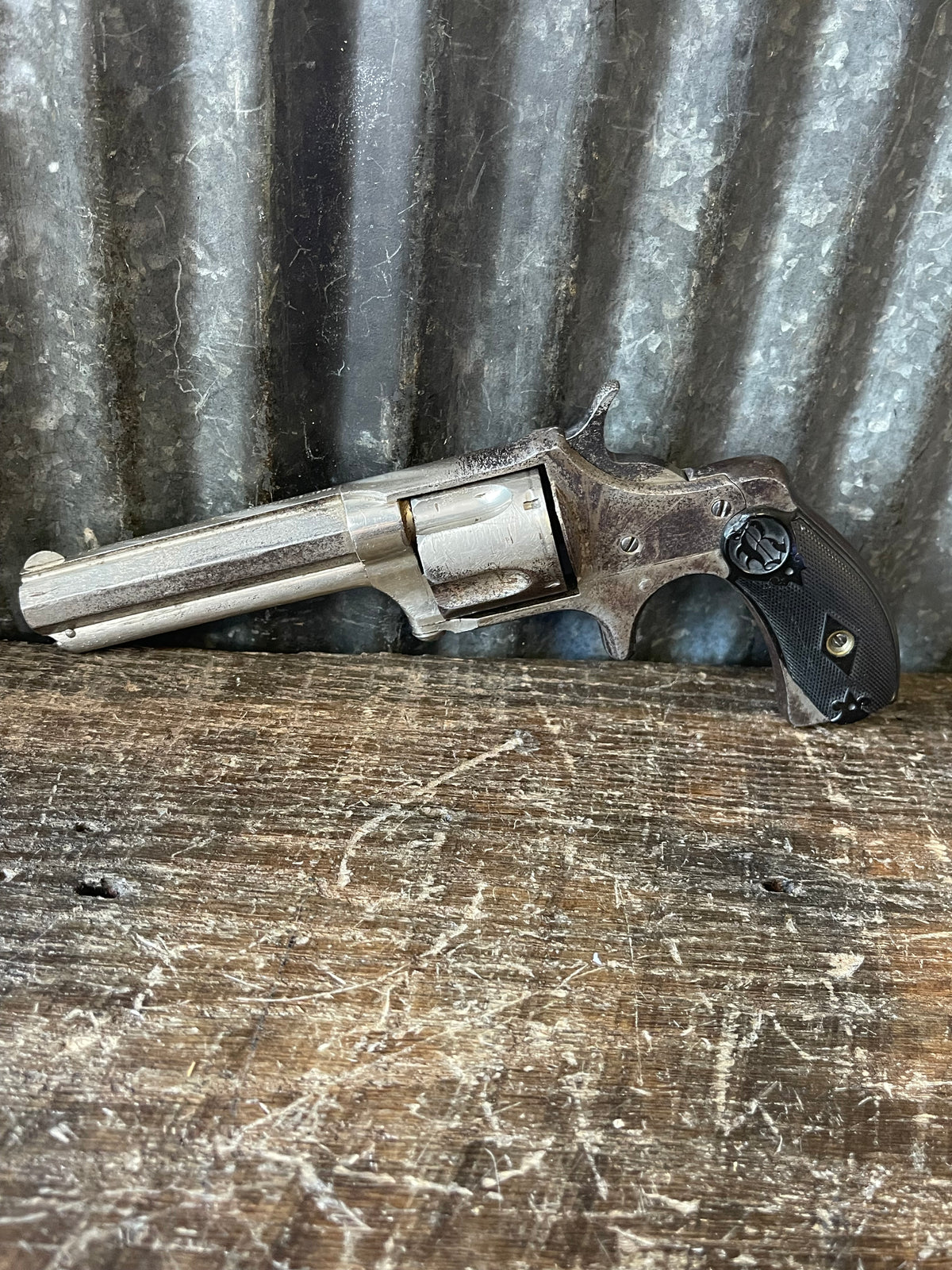 Remington-Smoot New Model No. 2 .32 Rimfire Antique Revolver – Nickel Finish – Project/Collector Piece
