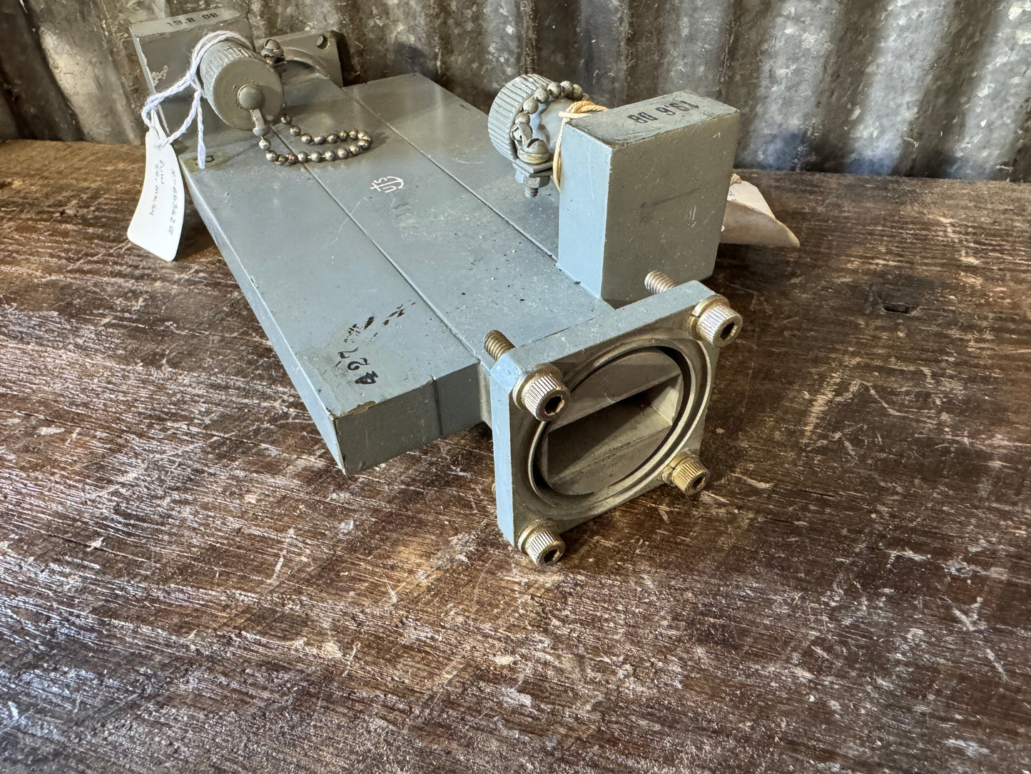 WWII U.S. Military Radar Waveguide Assembly with Directional Couplers – Original Inspection Tag