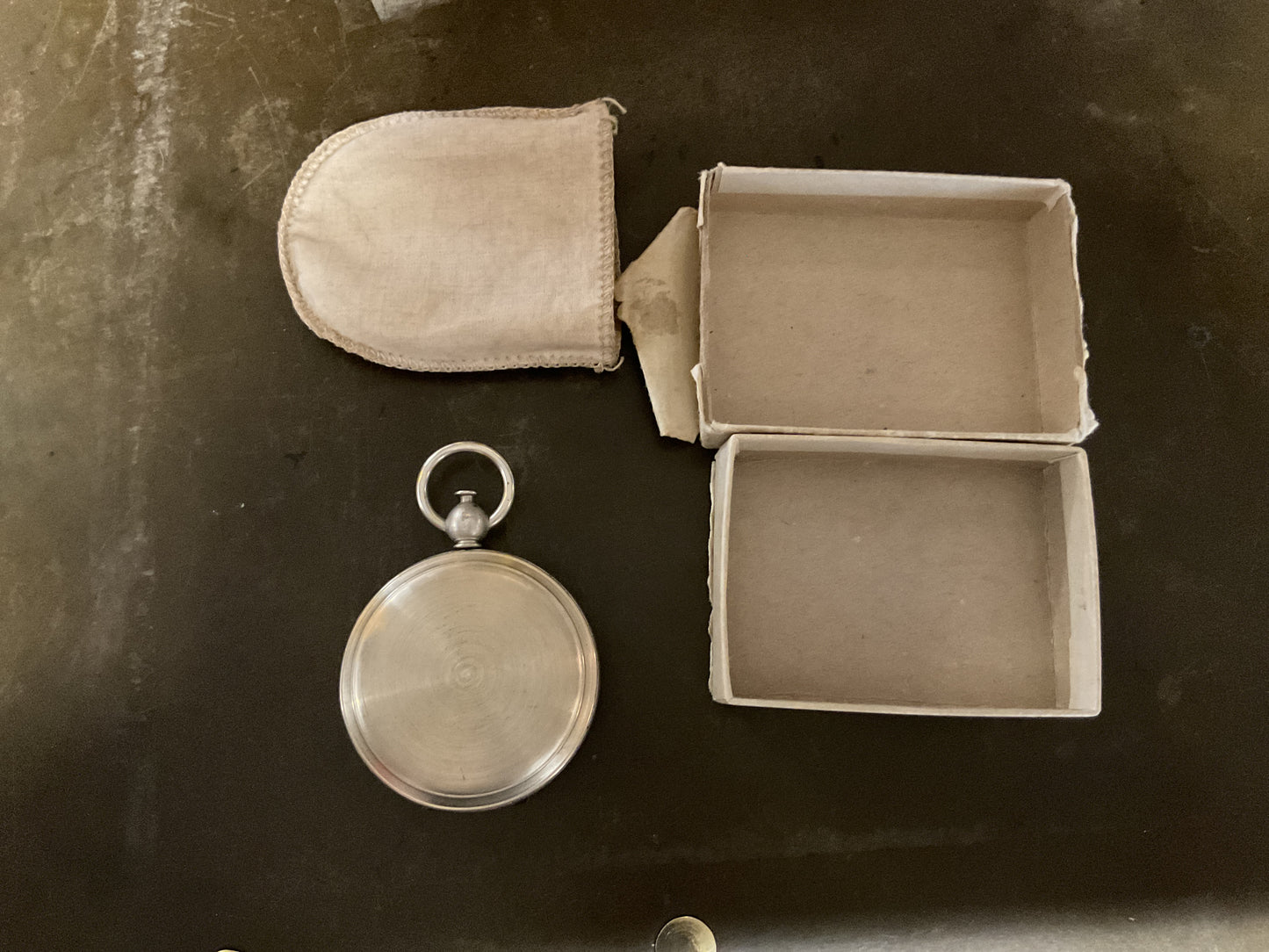 WWII U.S. Army Air Force’s Pocket Compass- Longines-Wittnauer -1941 Complete w/ Box & Pouch -Unissued