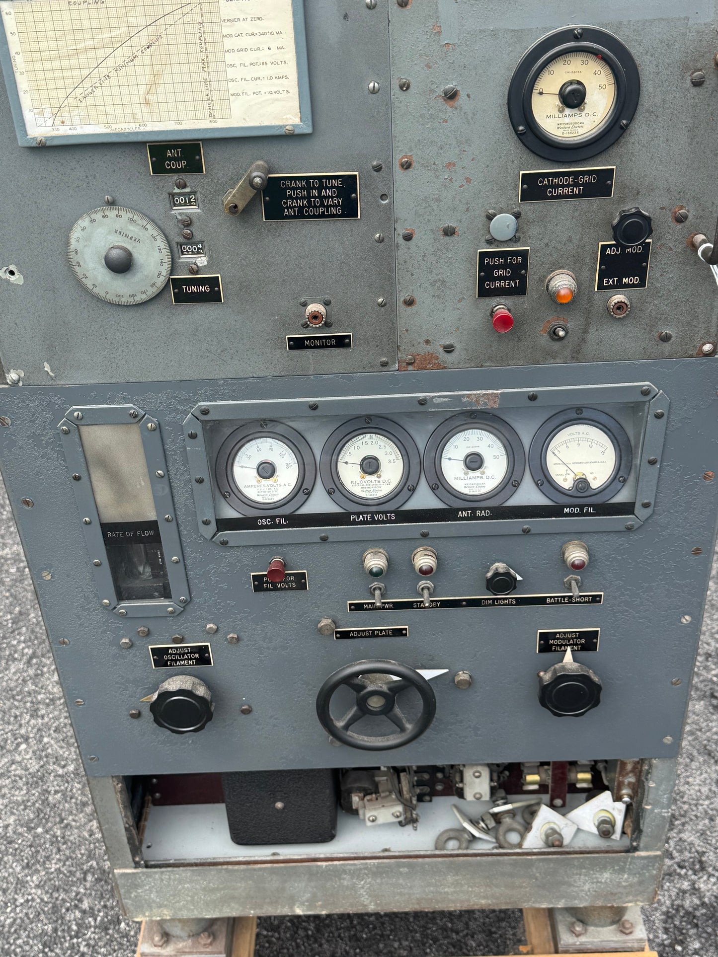 Large WWII-era radar/electronics transmitter cabinet