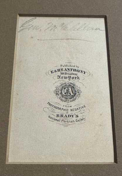 GEORGE B. McCLELLAN — CIVIL WAR COURT-MARTIAL ORDER & CDV