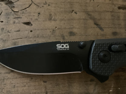 SOG Cryo Assisted Folding Knife Black TiNi Blade Stainless Handle Frame Lock w/ Box