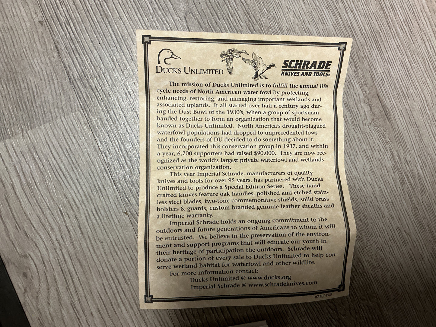 Imperial Schrade Ducks Unlimited 2003 Special Edition Set- Complete with Box