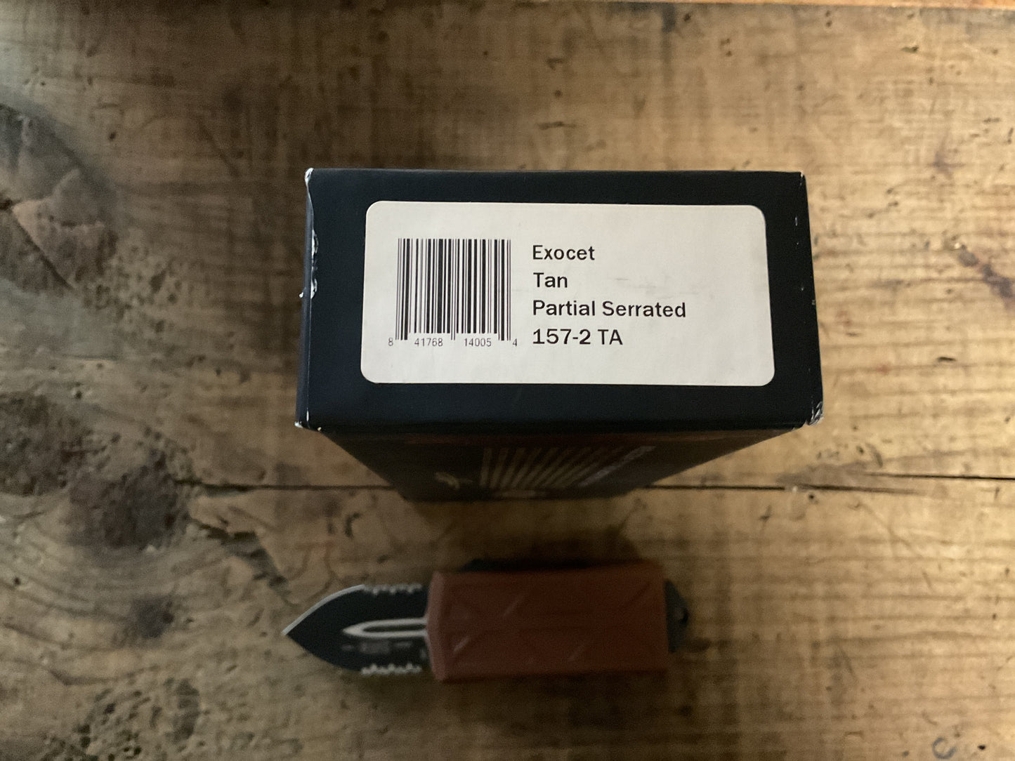 Microtech Exocet 157-2TA Tan Partial Serrated OTF Knife