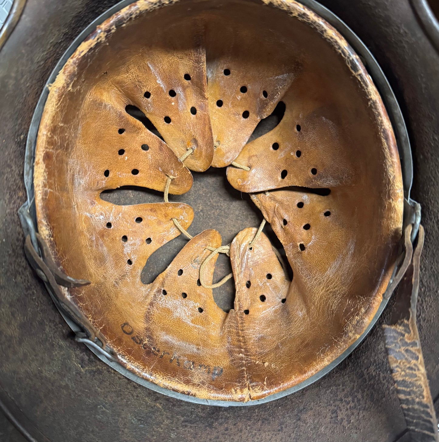 WWII German Luftwaffe M40 Combat Helmet – Named “Osterkamp”