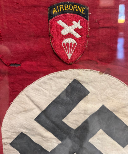 Battle of The Bulge-Paratrooper Captured & Signed Nazi Flag