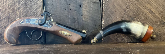 Percussion Pistol- 41 Cal-Made in Spain-with Powder Horn