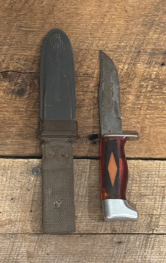 WWII Theatre Knife-Orange Diamond