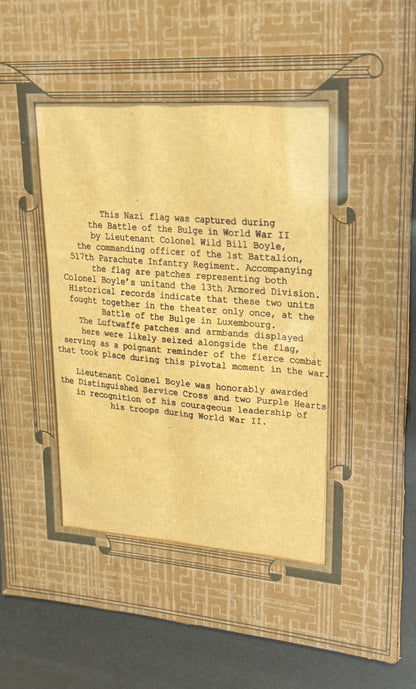 Battle of The Bulge-Paratrooper Captured & Signed Nazi Flag