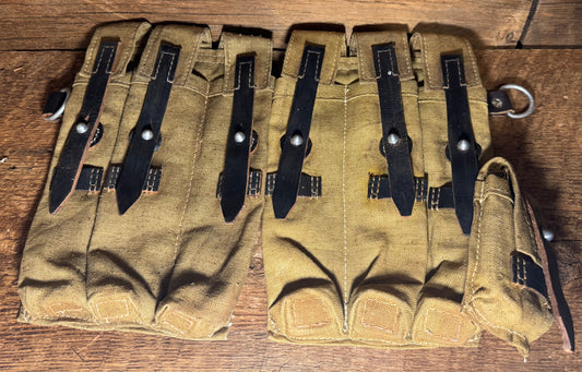 Original German WWII Matched Pair of MP 38/40 Tropical Afrika Korps Magazine Pouches