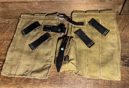 Original German WWII Matched Pair of MP 38/40 Tropical Afrika Korps Magazine Pouches