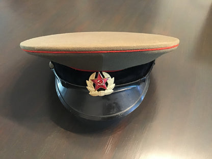 ORIGINAL SOVIET RED ARMY M35 VISOR CAP – SIZE 57 – NAMED EXAMPLE – KIEV MANUFACTURE