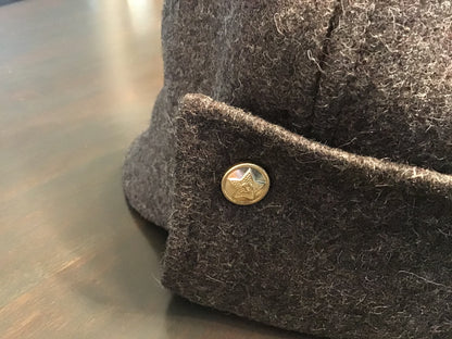 Vintage Soviet Russian Ushanka Winter Hat with Red Star Badge – Gray Wool Military Style Cap