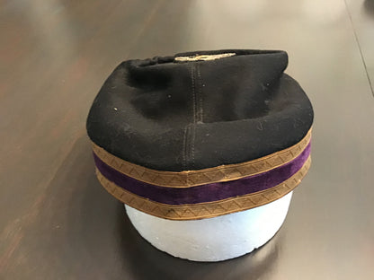 Vintage Knights Templar Masonic Cap Hat McLilley & Co. Columbus Ohio Purple Velvet Band N.H. 13