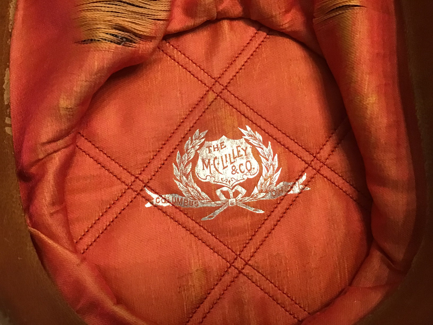 Vintage Knights Templar Masonic Cap Hat McLilley & Co. Columbus Ohio Purple Velvet Band N.H. 13