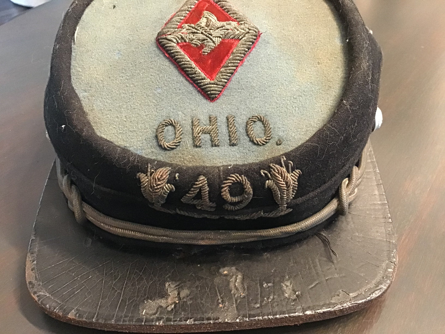 Vintage Ohio Civil War Style Reunion Veteran Kepi Cap Hat Fraternal Military