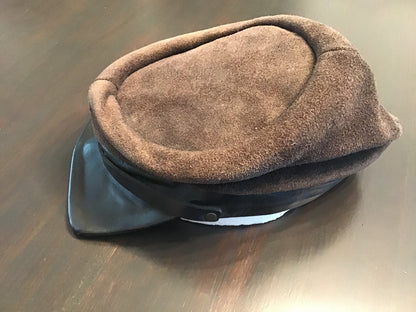Vintage Civil War Style Confederate Kepi Cap Brown Wool Reproduction Reenactor Hat