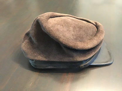 Vintage Civil War Style Confederate Kepi Cap Brown Wool Reproduction Reenactor Hat