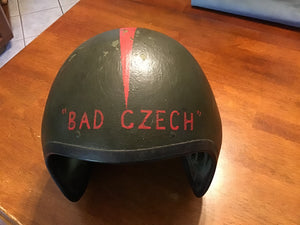 Vietnam War US Army T56 CVC Tanker Helmet “BAD CZECH” Named Painted Crewman Helmet