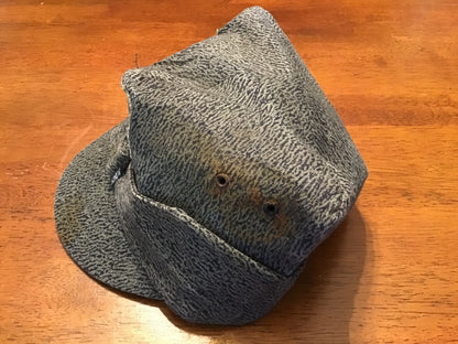 Vintage Polish Military Field Cap Rogatywka Gray Camo Eagle Badge Army Hat Communist Era