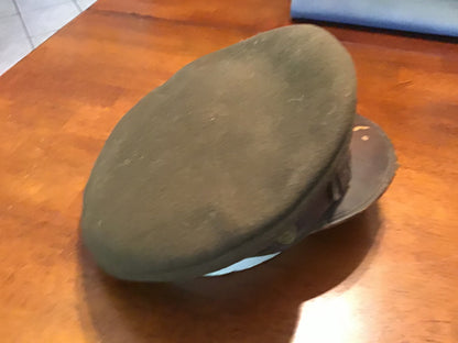Original WWII U.S. Army Olive Drab Wool Service Visor Cap Hat Eagle Badge