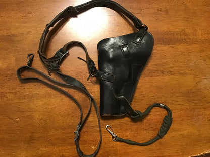 Original U.S. M1916 Leather Pistol Holster Bolen Leather Products Inc. Military Holster w/ Shoulder Rig