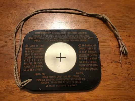 Vintage U.S. Military Emergency Signaling Mirror (ESM/1) – General Electric Survival Signal Mirror Spec No. 40653