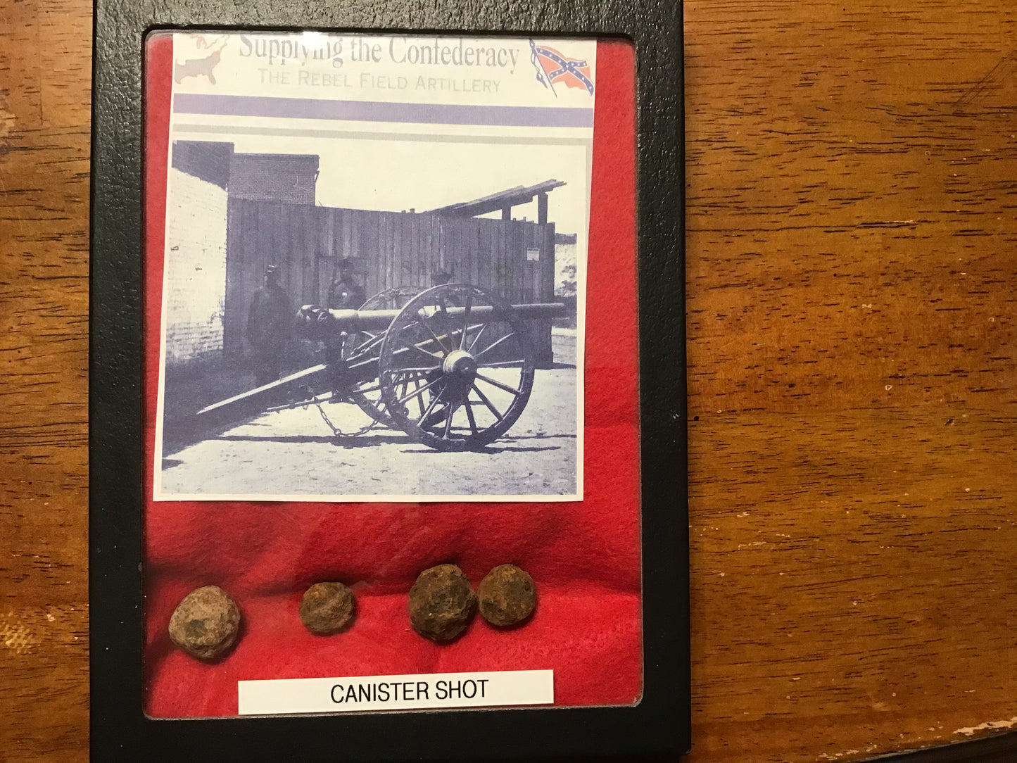 Civil War Dug Canister Shot Artillery Relic Shadow Box Display Confederate